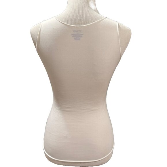 SPANX HIDE AND SEEK LACE TRIMMED V NECK CAMISOLE SIZE MEDIUM CREAM - Picture 2 of 4